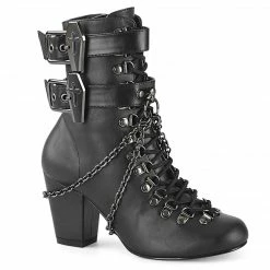 Demonia Pleaser Shoes 3" Double Coffin Buckle Ankle Boot (VIVIKA-128)