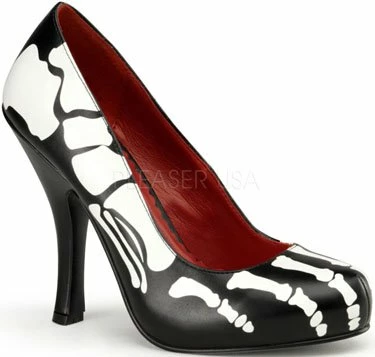 Funtasma 4 1/2" Heel Pump With X-Ray Skeleton Print (X-Ray-12) Pleaser Shoes